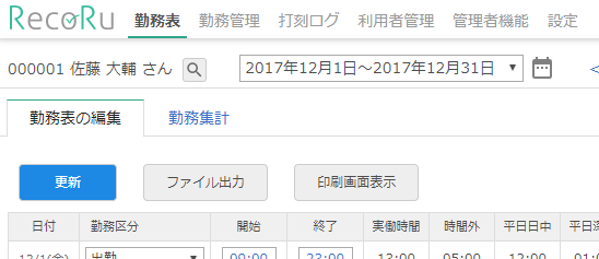 従業員の切替